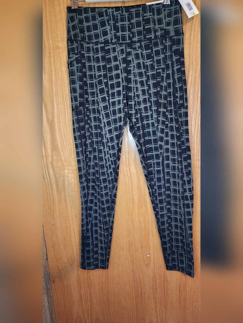 Calvin Klein Black & Gray Grid-Print Leggings